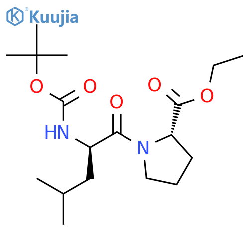 L-Proline, 1-[N-[(1,1-dimethylethoxy)carbonyl]-D-leucyl]-, ethyl ester structure