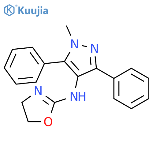 2-Oxazolamine, 4,5-dihydro-N-(1-methyl-3,5-diphenyl-1H-pyrazol-4-yl)- structure
