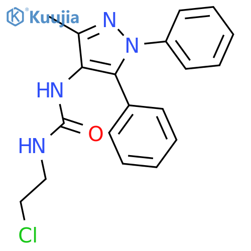 UREA, N-(2-CHLOROETHYL)-N'-(3-METHYL-1,5-DIPHENYL-1H-PYRAZOL-4-YL)- structure