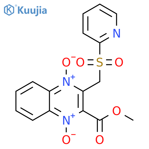 2-Quinoxalinecarboxylic acid, 3-[(2-pyridinylsulfonyl)methyl]-, methylester, 1,4-dioxide structure