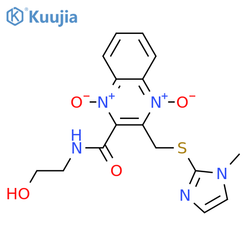 2-Quinoxalinecarboxamide,N-(2-hydroxyethyl)-3-[[(1-methyl-1H-imidazol-2-yl)thio]methyl]-,1,4-dioxide structure