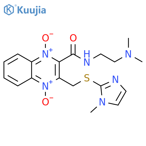 2-Quinoxalinecarboxamide,N-[2-(dimethylamino)ethyl]-3-[[(1-methyl-1H-imidazol-2-yl)thio]methyl]-,1,4-dioxide structure