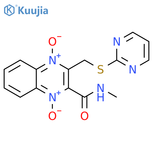 2-Quinoxalinecarboxamide, N-methyl-3-[(2-pyrimidinylthio)methyl]-,1,4-dioxide structure