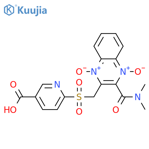 3-Pyridinecarboxylic acid,6-[[[3-[(dimethylamino)carbonyl]-1,4-dioxido-2-quinoxalinyl]methyl]sulfonyl]- structure