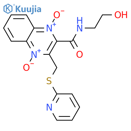 2-Quinoxalinecarboxamide,N-(2-hydroxyethyl)-3-[(2-pyridinylthio)methyl]-, 1,4-dioxide structure