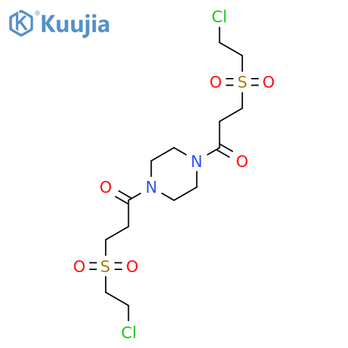 Piperazine, 1,4-bis[3-[(2-chloroethyl)sulfonyl]-1-oxopropyl]- structure