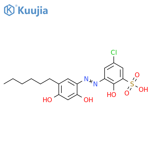 Benzenesulfonic acid,5-chloro-3-[(5-hexyl-2,4-dihydroxyphenyl)azo]-2-hydroxy- structure