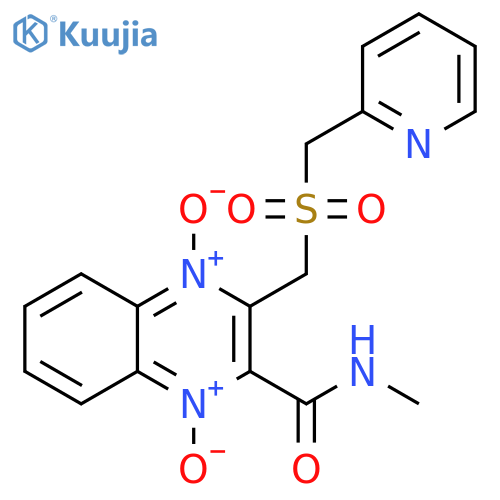 2-Quinoxalinecarboxamide,N-methyl-3-[[(2-pyridinylmethyl)sulfonyl]methyl]-, 1,4-dioxide structure