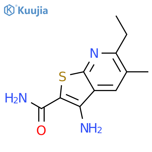 3-AMINO-6-ETHYL-5-METHYLTHIENO[2,3-B]PYRIDINE-2-CARBOXAMIDE structure