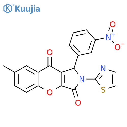 7-methyl-1-(3-nitrophenyl)-2-(1,3-thiazol-2-yl)-1H,2H,3H,9H-chromeno2,3-cpyrrole-3,9-dione structure