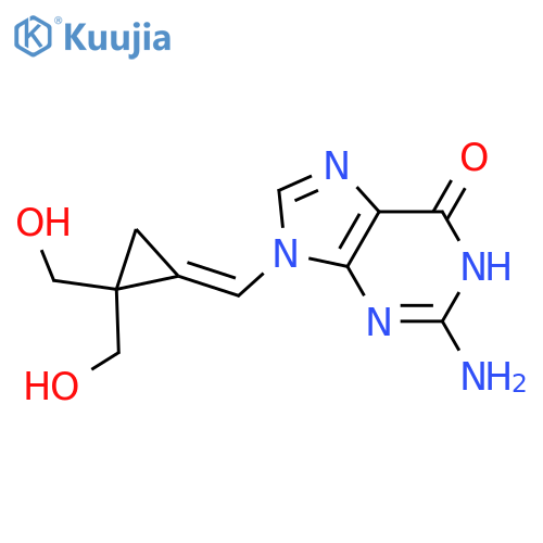2-amino-9-[(E)-[2,2-bis(hydroxymethyl)cyclopropylidene]methyl]-3H-purin-6-one structure