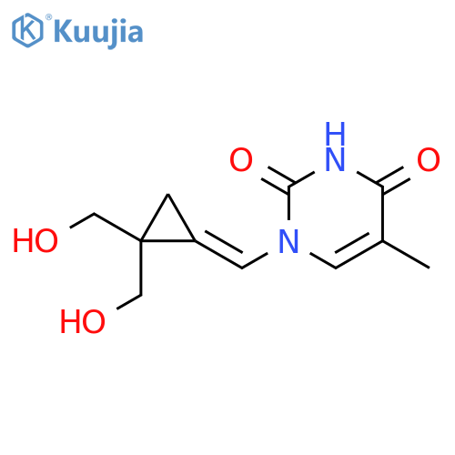 2,4(1H,3H)-Pyrimidinedione,1-[(E)-[2,2-bis(hydroxymethyl)cyclopropylidene]methyl]-5-methyl- structure