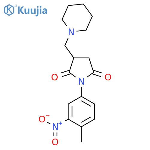 2,5-Pyrrolidinedione, 1-(4-methyl-3-nitrophenyl)-3-(1-piperidinylmethyl)- structure