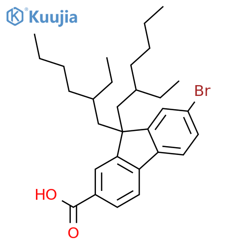 9H-FLUORENE-2-CARBOXYLIC ACID, 7-BROMO-9,9-BIS(2-ETHYLHEXYL)- structure