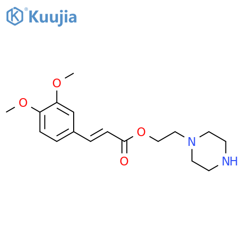 2-PROPENOIC ACID, 3-(3,4-DIMETHOXYPHENYL)-, 2-(1-PIPERAZINYL)ETHYL ESTER structure