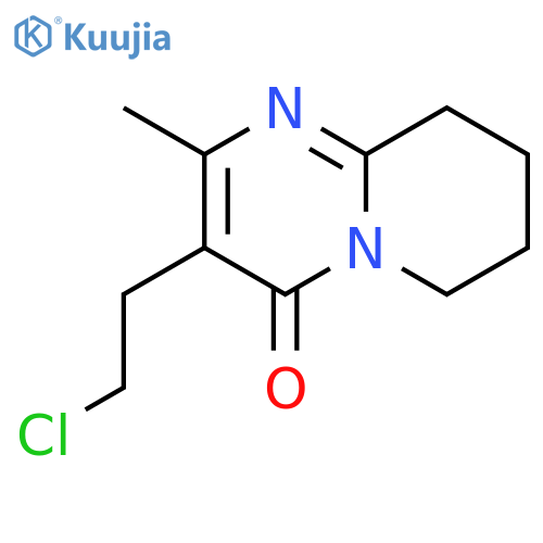 3-(2-chloroethyl)-2-methyl-4H,6H,7H,8H,9H-pyrido[1,2-a]pyrimidin-4-one structure