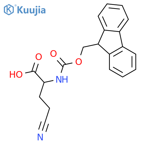4-cyano-2-({(9H-fluoren-9-yl)methoxycarbonyl}amino)butanoic acid structure