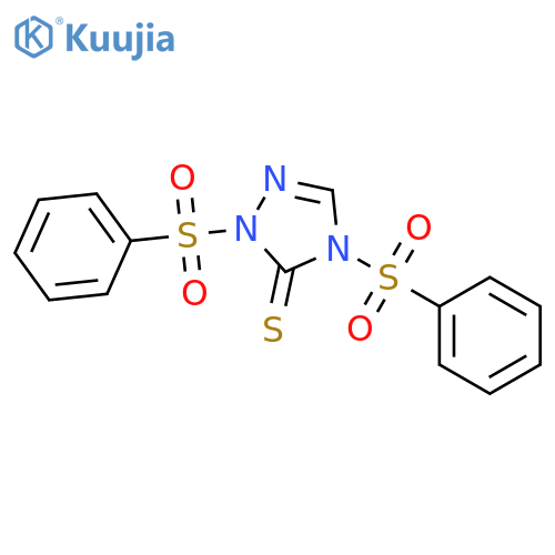 3H-1,2,4-TRIAZOLE-3-THIONE, 2,4-DIHYDRO-2,4-BIS(PHENYLSULFONYL)- structure