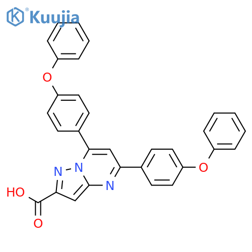 Pyrazolo[1,5-a]pyrimidine-2-carboxylic acid, 5,7-bis(4-phenoxyphenyl)- structure