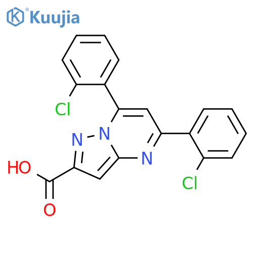 Pyrazolo[1,5-a]pyrimidine-2-carboxylic acid, 5,7-bis(2-chlorophenyl)- structure