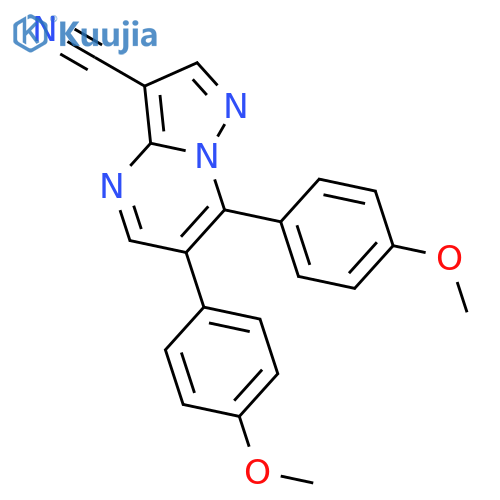 PYRAZOLO[1,5-A]PYRIMIDINE-3-CARBONITRILE, 6,7-BIS(4-METHOXYPHENYL)- structure