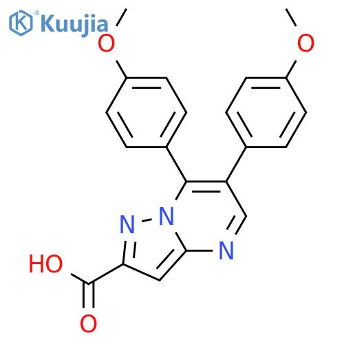 Pyrazolo[1,5-a]pyrimidine-2-carboxylic acid, 6,7-bis(4-methoxyphenyl)- structure