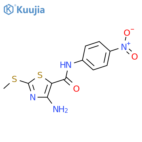 4-amino-2-methylsulfanyl-n-(4-nitrophenyl)-1,3-thiazole-5-carboxamide structure