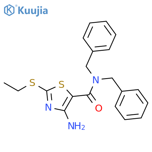 5-Thiazolecarboxamide, 4-amino-2-(ethylthio)-N,N-bis(phenylmethyl)- structure