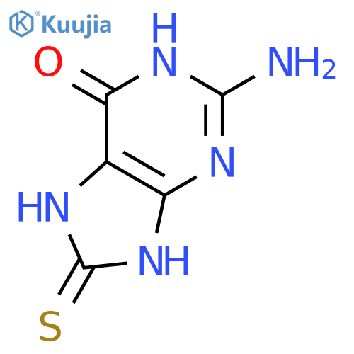 2-Amino-6-hydroxy-8-mercaptopurine structure
