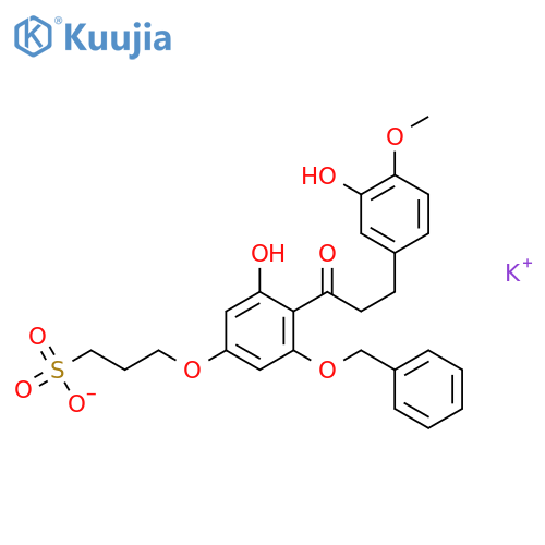 potassium 3-{3-(benzyloxy)-5-hydroxy-4-[3-(3-hydroxy-4-methoxyphenyl)propanoyl]phenoxy}propane-1-sulfonate structure