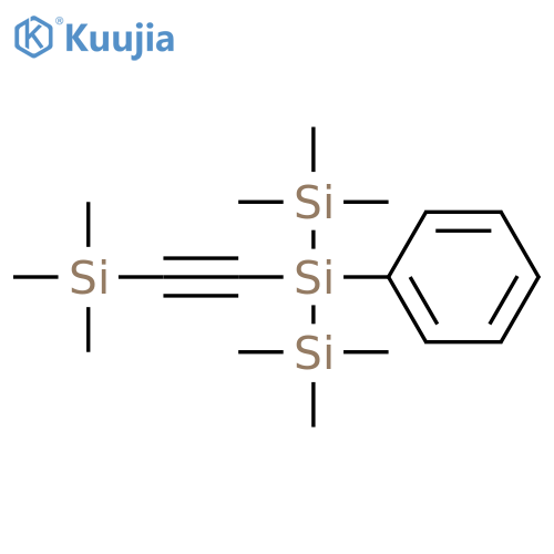 Trisilane, 1,1,1,3,3,3-hexamethyl-2-phenyl-2-[(trimethylsilyl)ethynyl]- structure