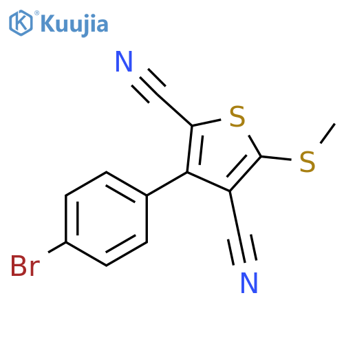 2,4-Thiophenedicarbonitrile, 3-(4-bromophenyl)-5-(methylthio)- structure