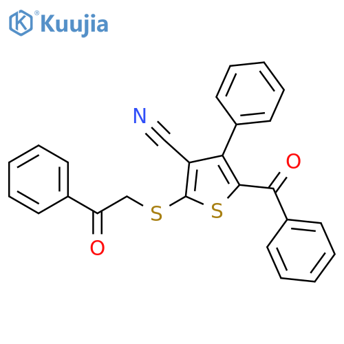 3-Thiophenecarbonitrile,5-benzoyl-2-[(2-oxo-2-phenylethyl)thio]-4-phenyl- structure
