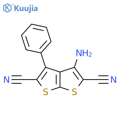Thieno[2,3-b]thiophene-2,5-dicarbonitrile, 3-amino-4-phenyl- structure