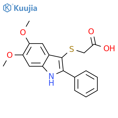 Acetic acid, [(5,6-dimethoxy-2-phenyl-1H-indol-3-yl)thio]- structure
