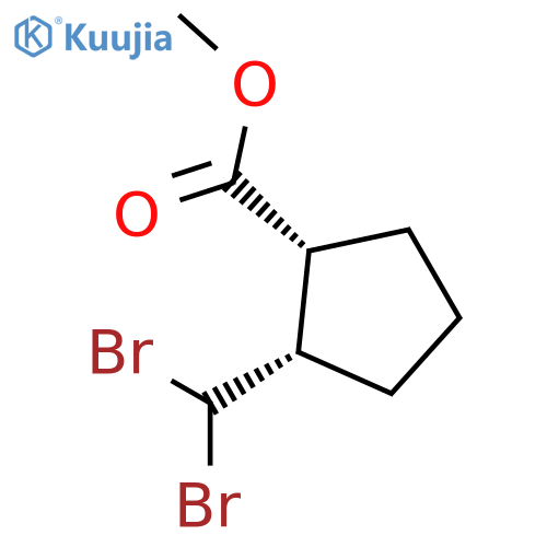 CYCLOPENTANECARBOXYLIC ACID, 2-(DIBROMOMETHYL)-, METHYL ESTER, CIS- structure