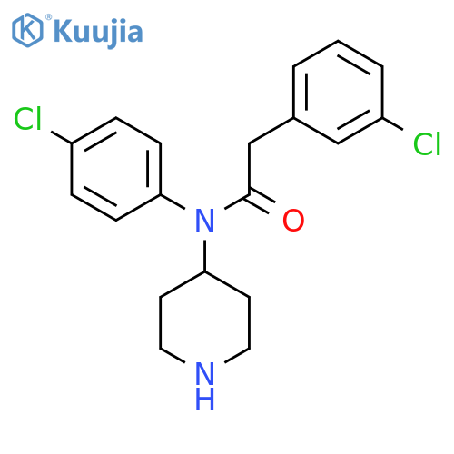 BENZENEACETAMIDE, 3-CHLORO-N-(4-CHLOROPHENYL)-N-4-PIPERIDINYL- structure