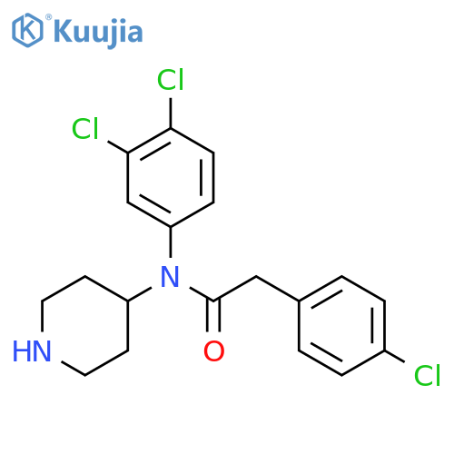 Benzeneacetamide, 4-chloro-N-(3,4-dichlorophenyl)-N-4-piperidinyl- structure