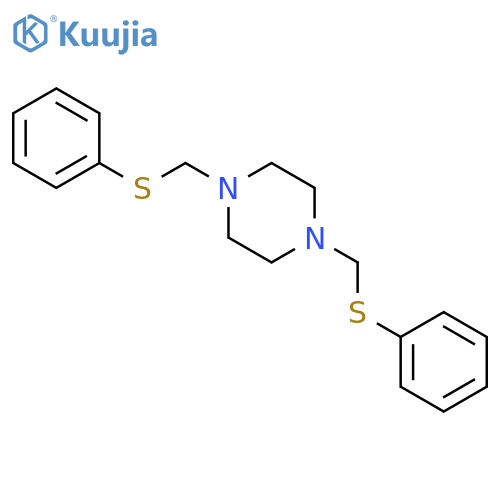 1,4-bis[(phenylsulfanyl)methyl]piperazine structure