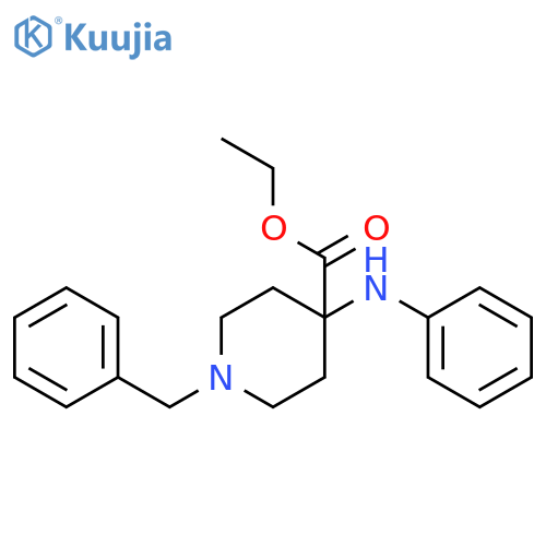 4-Piperidinecarboxylicacid, 4-(phenylamino)-1-(phenylmethyl)-, ethyl ester structure