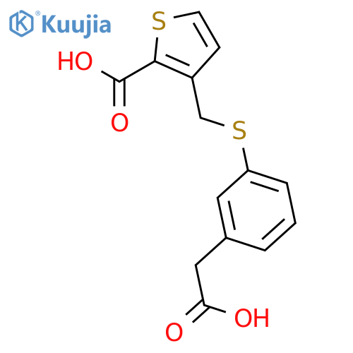 2-Thiophenecarboxylic acid, 3-[[[3-(carboxymethyl)phenyl]thio]methyl]- structure
