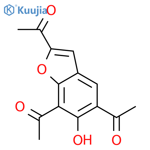 ETHANONE, 1,1',1''-(6-HYDROXY-2,5,7-BENZOFURANTRIYL)TRIS- structure