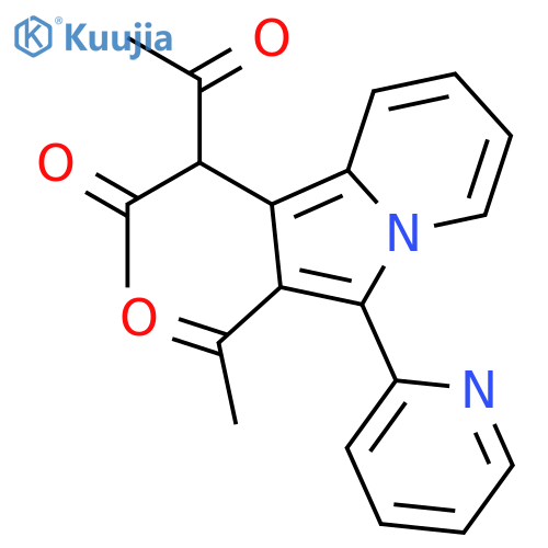 2,4-PENTANEDIONE, 3-[2-ACETYL-3-(2-PYRIDINYL)-1-INDOLIZINYL]- structure