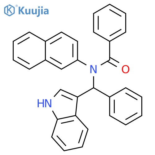BENZAMIDE, N-(1H-INDOL-3-YLPHENYLMETHYL)-N-2-NAPHTHALENYL- structure