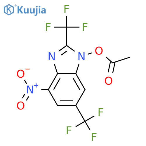 1-(Acetyloxy)-4-nitro-2,6-bis(trifluoromethyl)-1H-benzimidazole structure