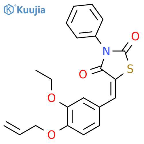 (5Z)-5-[3-ethoxy-4-(prop-2-en-1-yloxy)benzylidene]-3-phenyl-1,3-thiazolidine-2,4-dione structure