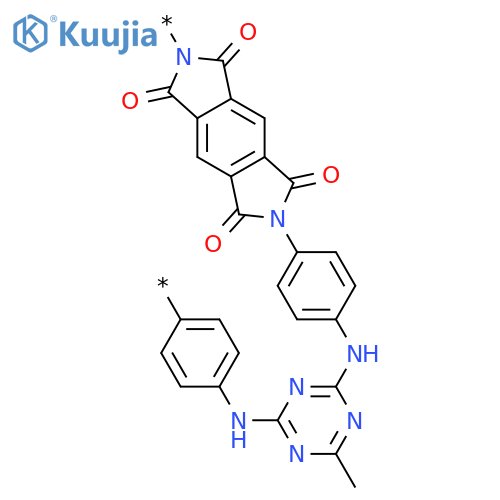 Poly[(5,7-dihydro-1,3,5,7-tetraoxobenzo[1,2-c:4,5-c']dipyrrole-2,6(1H,3H)-diyl)-1,4-phenyleneimino(6-methyl-1,3,5-triazine-2,4-diyl)imino-1,4-phenylene] structure