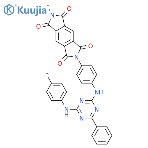 Poly[(5,7-dihydro-1,3,5,7-tetraoxobenzo[1,2-c:4,5-c']dipyrrole-2,6(1H,3H)-diyl)-1,4-phenyleneimino(6-phenyl-1,3,5-triazine-2,4-diyl)imino-1,4-phenylene] structure