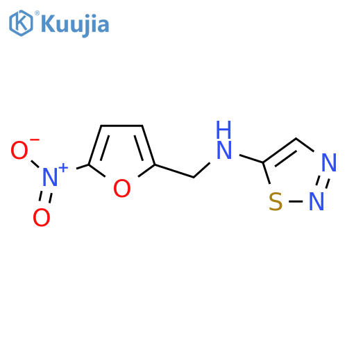 1,2,3-THIADIAZOL-5-AMINE, N-[(5-NITRO-2-FURANYL)METHYL]- structure