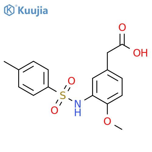 BENZENEACETIC ACID, 4-METHOXY-3-[[(4-METHYLPHENYL)SULFONYL]AMINO]- structure